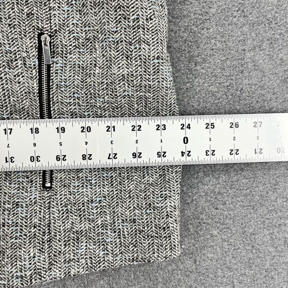 Amanda & Chelsea Jacket Woman Plus 18 W Gray Black Zip Front Tweed collared - Picture 10 of 11